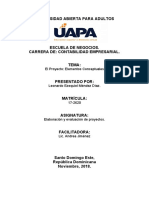 TAREA NO 1. Elaboración y Evaluacion de Proyectos