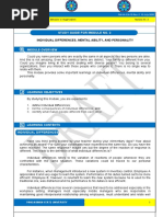 Individual Differences, Mental Ability, and Personality: Study Guide For Module No. 2