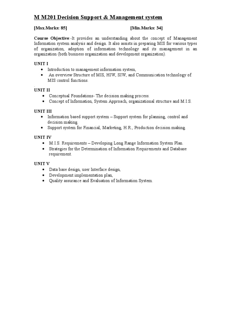 M M201 Decision Support & Management System | PDF | Consumer Behaviour ...