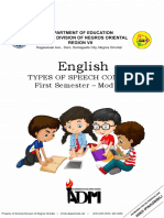 English: Types of Speech Context First Semester - Module 5