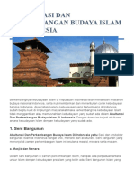 Akulturasi Dan Perkembangan Budaya Islam Di Indonesia: 1. Seni Bangunan