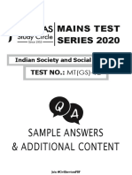 Mains Test SERIES 2020: Sample Answers & Additional Content