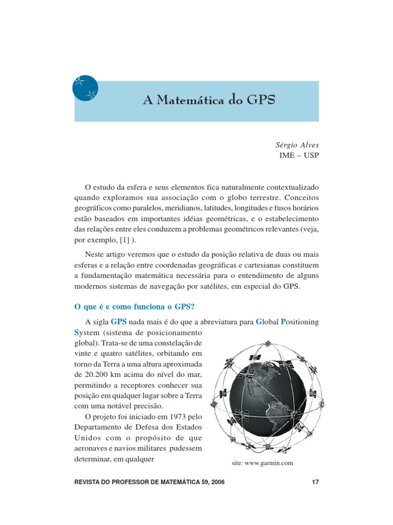 A Matemática Do GPS: O Que É e Como Funciona o GPS? | PDF