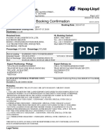 Booking Confirmation Hapag Lloyd