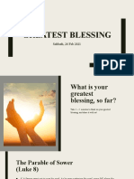 Greatest Blessing: Sabbath, 26 Feb 2021