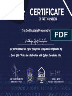 CyberSanjivani participation certificate