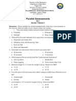 Parallel Assessments: 501270 Lambukay Integrated School