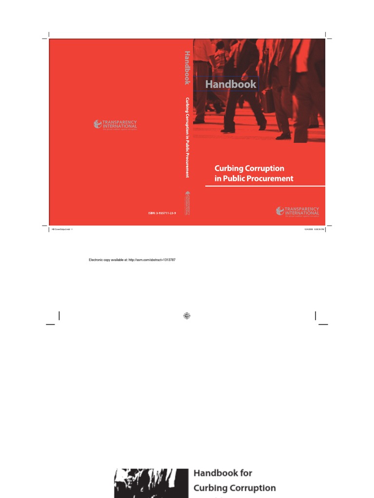 Handbook For Curbing Corruption In Public Procurement Pdf Political