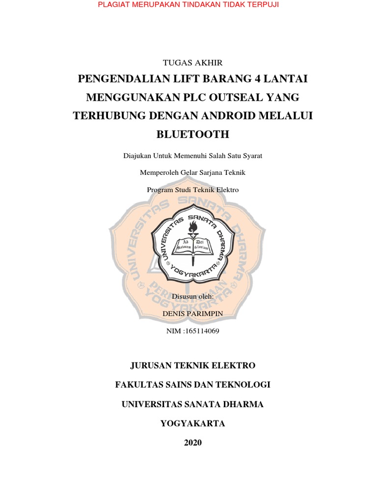 Pengendalian Lift Barang 4 Lantai dengan PLC | PDF | Bisnis