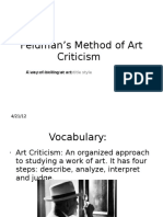 Feldman's Method of Art Criticism: Click To Edit Master Subtitle Style