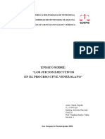 2DA  EVALUACION SUMATIVA ENSAYO SOBRE  LOS JUICIOS EJECUTVOS EN EL PROCESO CIVIL VENEZOLANO