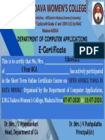 Certificate for S.bavithra for "Assessment"