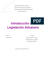 Informe Tema 1 Introducción a la Legislaión Aduanera