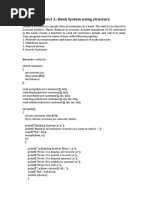 Project 1: Bank System Using Structure