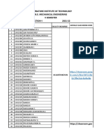 Coimbatore Institute of Technology B.E. Mechanical Engineering V Semester Section-I 2021-22