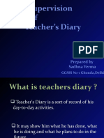 Supervision of Teacher's Diary: Prepared by Sadhna Verma