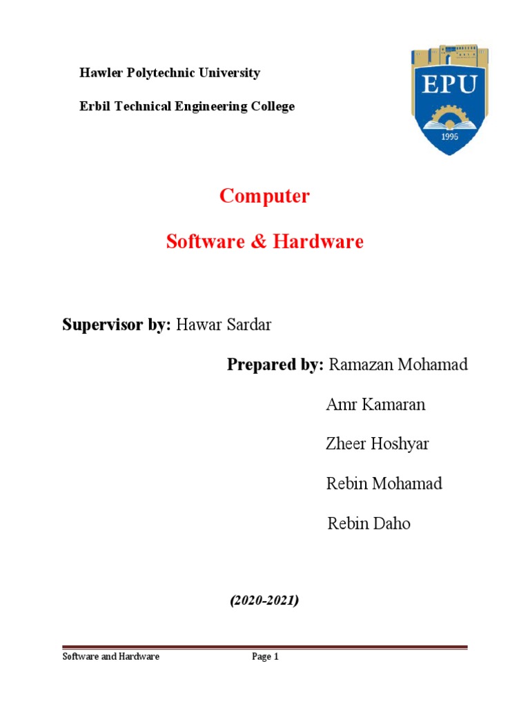 Hardware and Software Report | PDF | Computer Hardware | Software