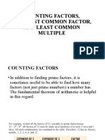 Counting Factors, Greatest Common Factor, and Least Common Multiple