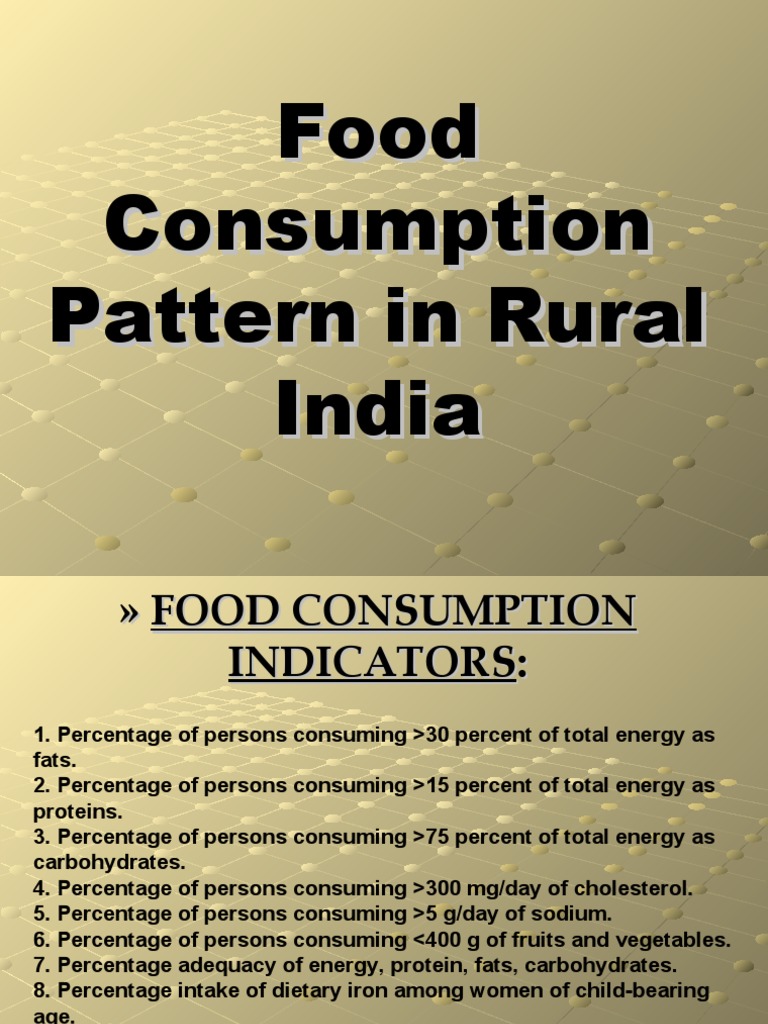 Food Consumption Patterns in Rural India | PDF