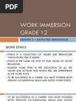 Work Immersion Grade 12: Lesson 2 - Expected Behaviour