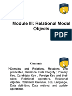 Module III: Relational Model Objects