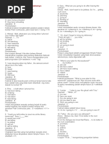 Contoh Soal Tenses Beserta Jawabannya
