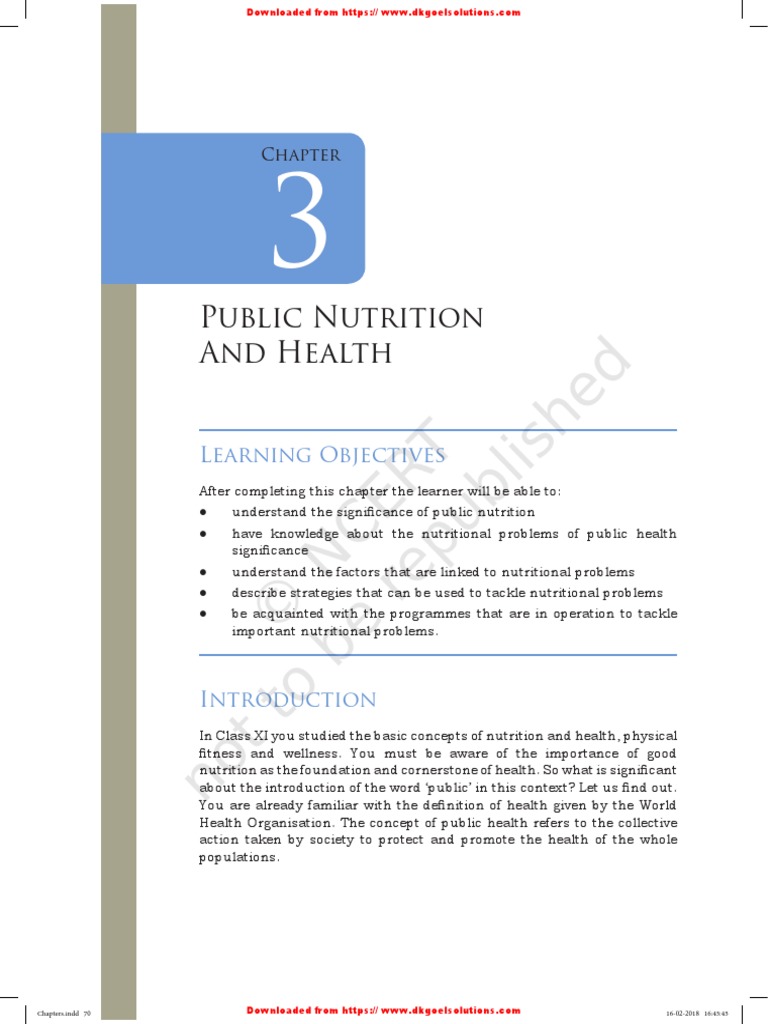 HOME SCIENCE CLASS 12 CHAPTER 3 PUBLIC NUTRITION AND HEALTH NOTES intelligence overview