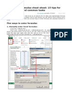 Your Excel Formulas Cheat Sheet - 15 Tips for Calculations and Common Tasks