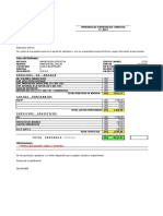 Proforma de importación marítima con detalles de derechos, gastos y servicios logísticos