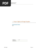 Project: High Level Design Template: Department Name