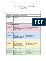 Module 3: Focused On Reading Lesson Plan