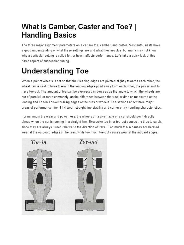 Camber Caster Toe 7 Pages | PDF | Steering | Automotive Technologies