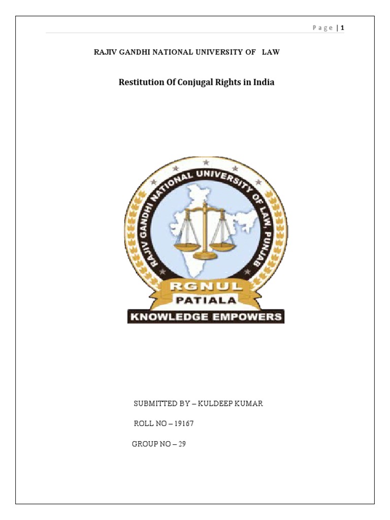 Conjugal Rights 19167 | PDF | Marriage | Husband