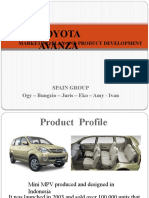 Toyota Avanza: Marketing Plan and Product Development
