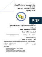 Lab 04 Laplace and Inverse Laplace Transforms On Matlab