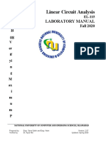 Linear Circuit Analysis: LA B 08 Laboratory Manual