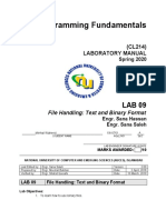Programming Fundamentals: (CL214) Laboratory Manual