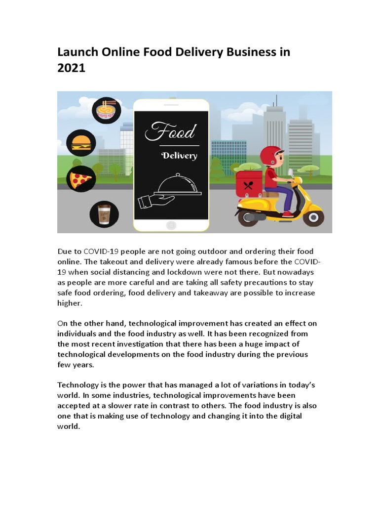 Launch Online Food Delivery Business in 2021 | PDF | Menu | Restaurants