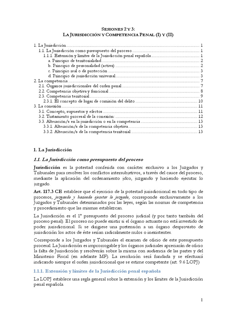 Jurisdicción y Competencia Penal en España | PDF | Jurisdicción ...