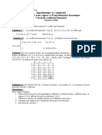Algorithmique Et Complexité TP4: Diviser Pour Régner Vs Programmation Dynamique Calcul Du Coefficient Binomial