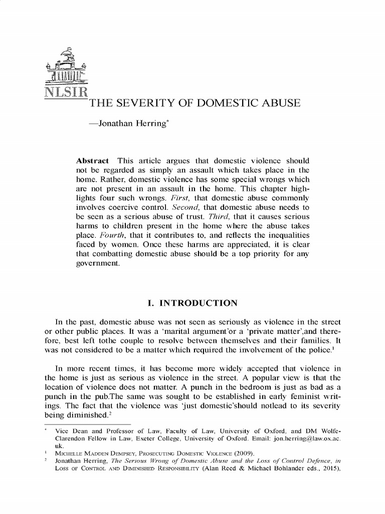 Jonathan Herring PDF Domestic Violence Violence