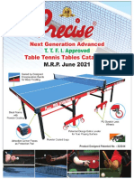 Precise Table Tennis MRP Price List June 2021