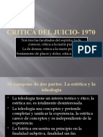 Critica Del Juicio - 1970