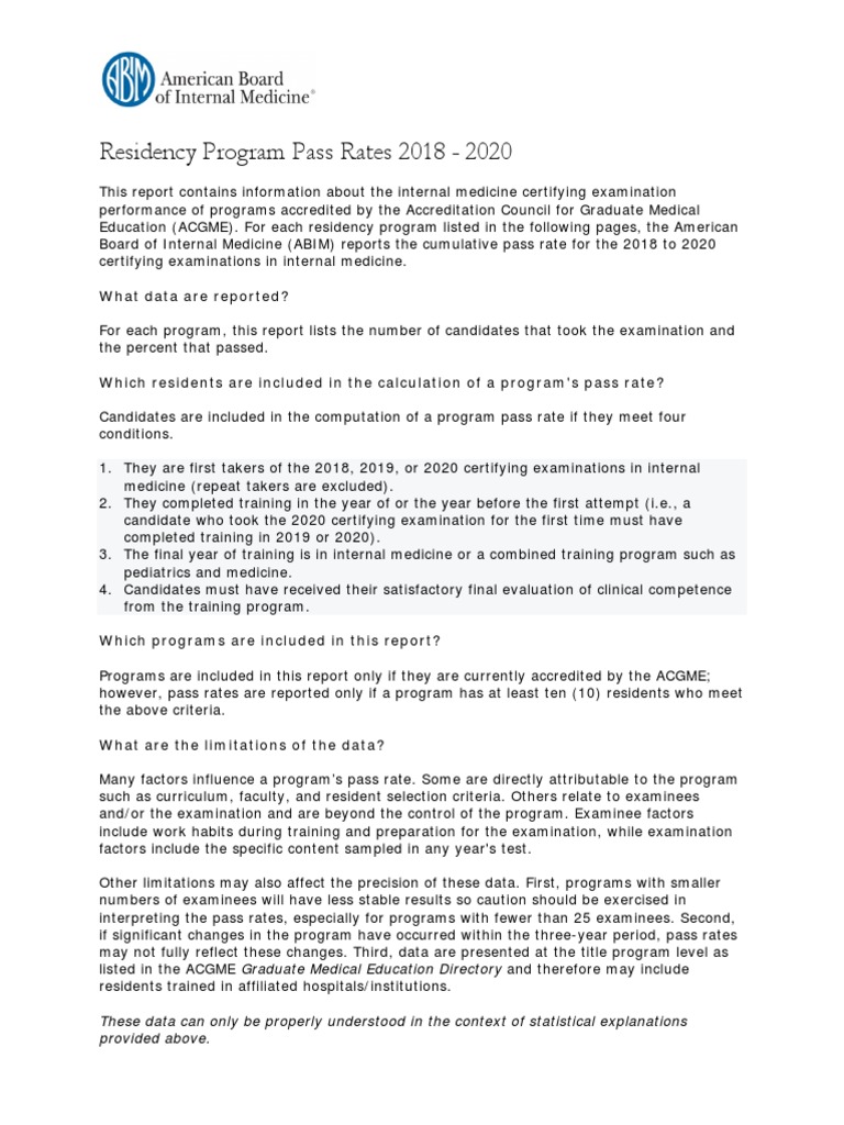 2018 RESIDENCY PROGRAMS WITH MINIMUM GPA REQUIREMENTS PDF visual data 4