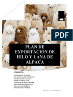 Plan exportación hilo alpaca Reino Unido