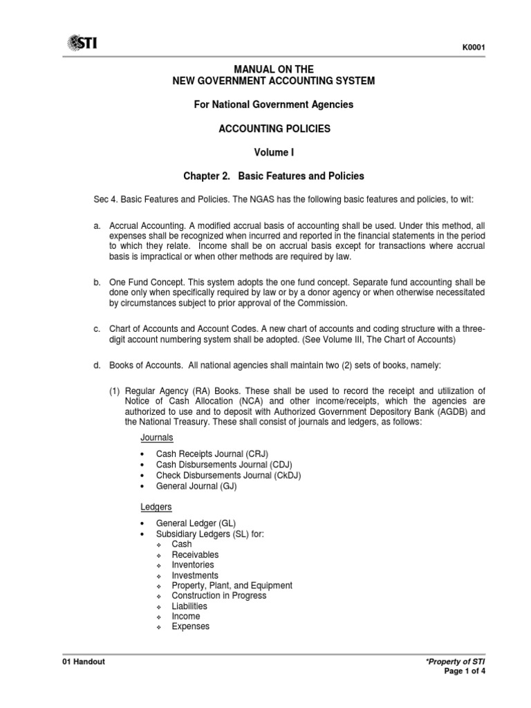 Manual On The New Government Accounting System For National Government Agencies Accounting