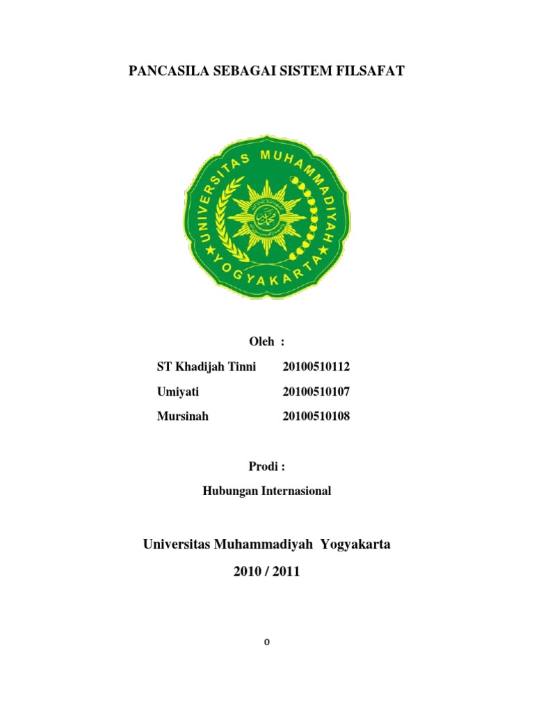 Pancasila Sebagai Sistem Filsafat