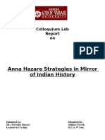 Anna Hazare Strategies in Mirror of Indian History: Colloquium Lab On