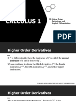 21 Higher Order Derivatives and Implicit Derivation