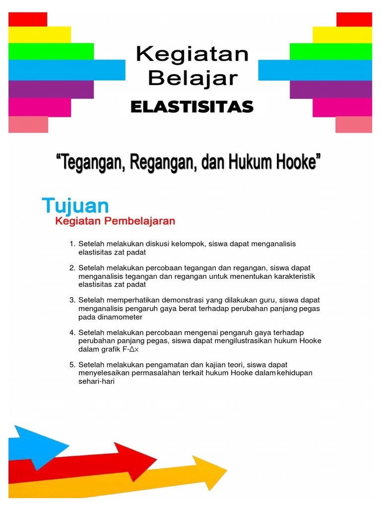 Modul Fisika Elastisitas Dan Hukum Hooke-YA | PDF